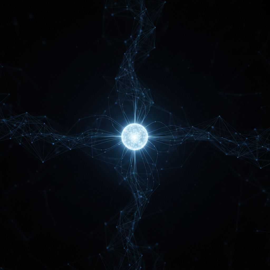 A glowing node representing a brand's data, which has mastered Answer Engine Optimization for AI search in 2026.